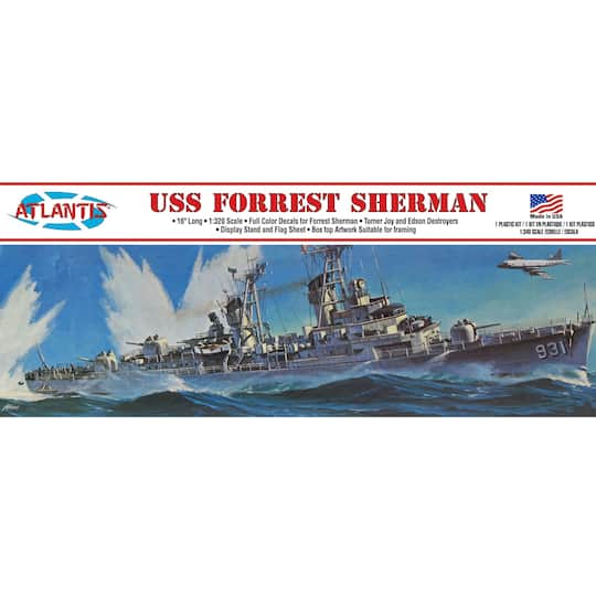 Atlantis&#xAE; USS Forrest Sherman Destroyer Plastic Model Kit